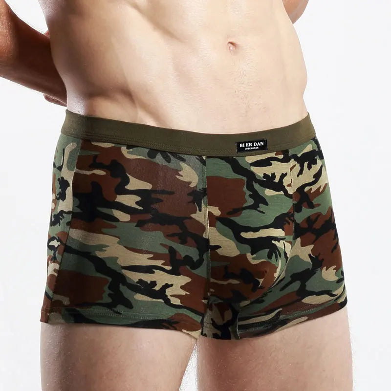 Men Camouflage Boxer Shorts 4pcs Modal Cotton