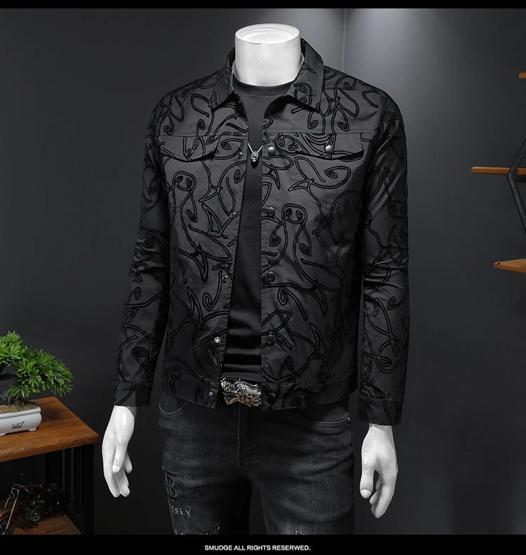 Luxury Bomber Jacket Autumn Business Casual Slim Jacket Lapel Coat 2026