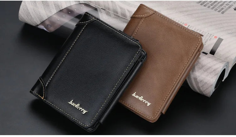 New PU Leather Men Wallets High Quality Zipper Vintage Coin Holder Men
