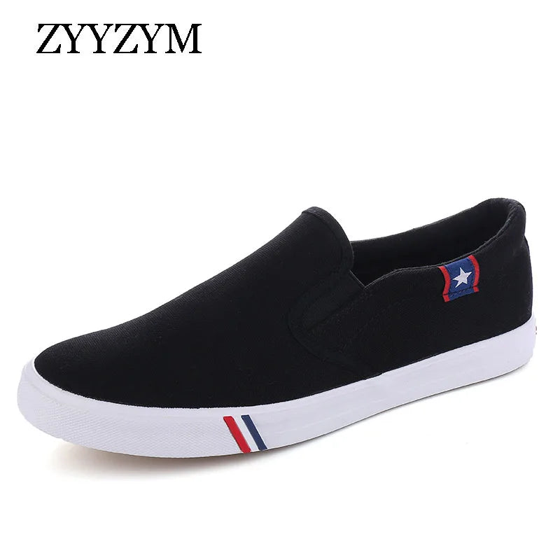Black Canvas Slip-On Casual Shoes for Men