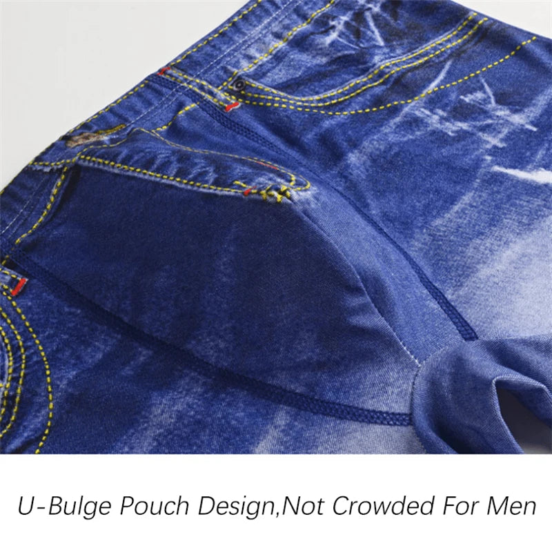 Men's 3D Print Denim Boxer Shorts