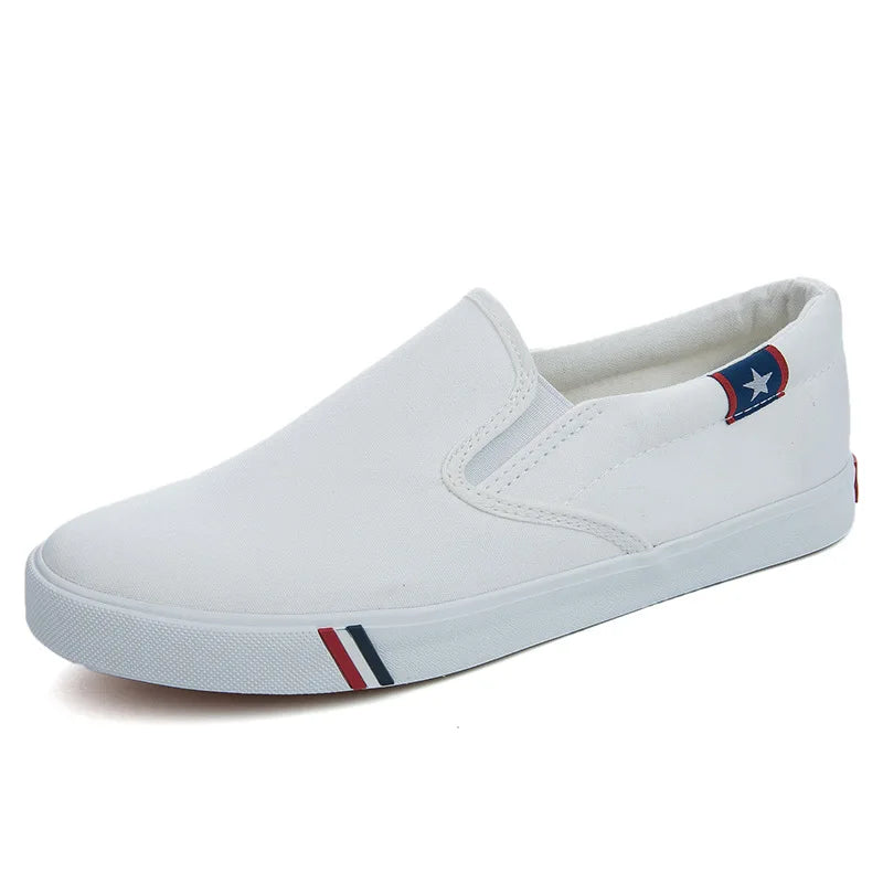 Black Canvas Slip-On Casual Shoes for Men
