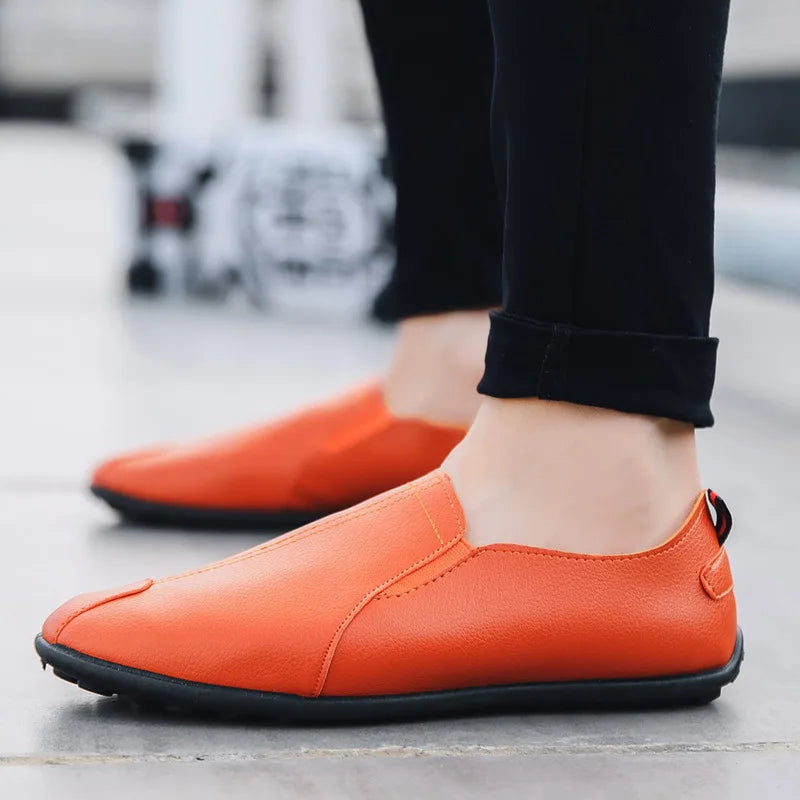 OLOMM Mens Casual Loafers Natural Leather Driving Shoes