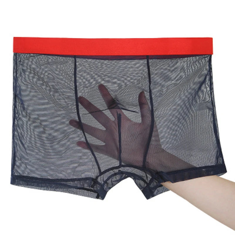 Mens Underwear Mens Ultra-thin Transparent Boxershorts Male Mesh Slips Homme Panties Boxer Shorts Comfortable Men's Underpants