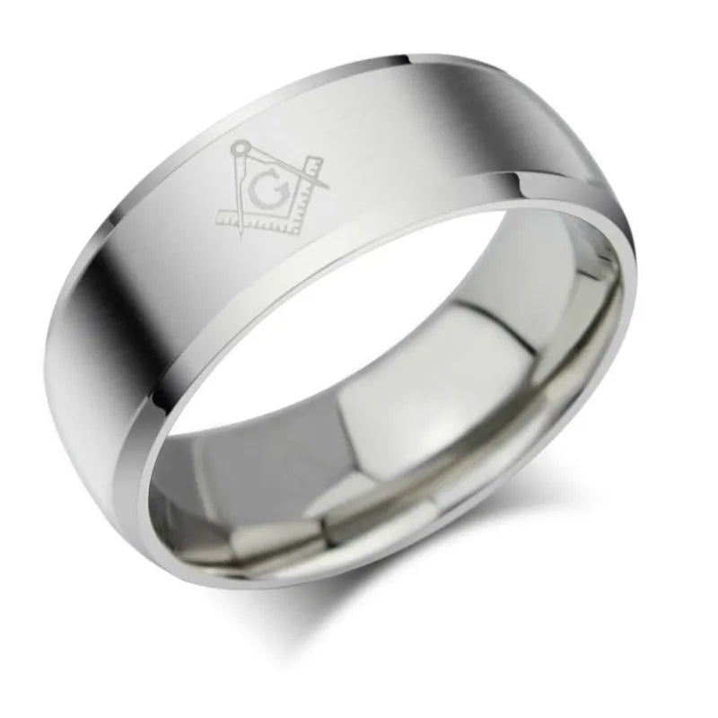 MSCHENGDORIS Masonic Rings Titanium Ring Men Stainless Steel Jewelry For Women Men