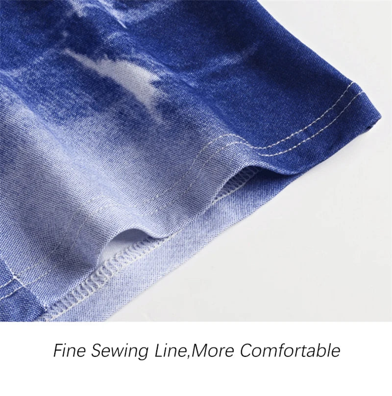 Men's 3D Print Denim Boxer Shorts