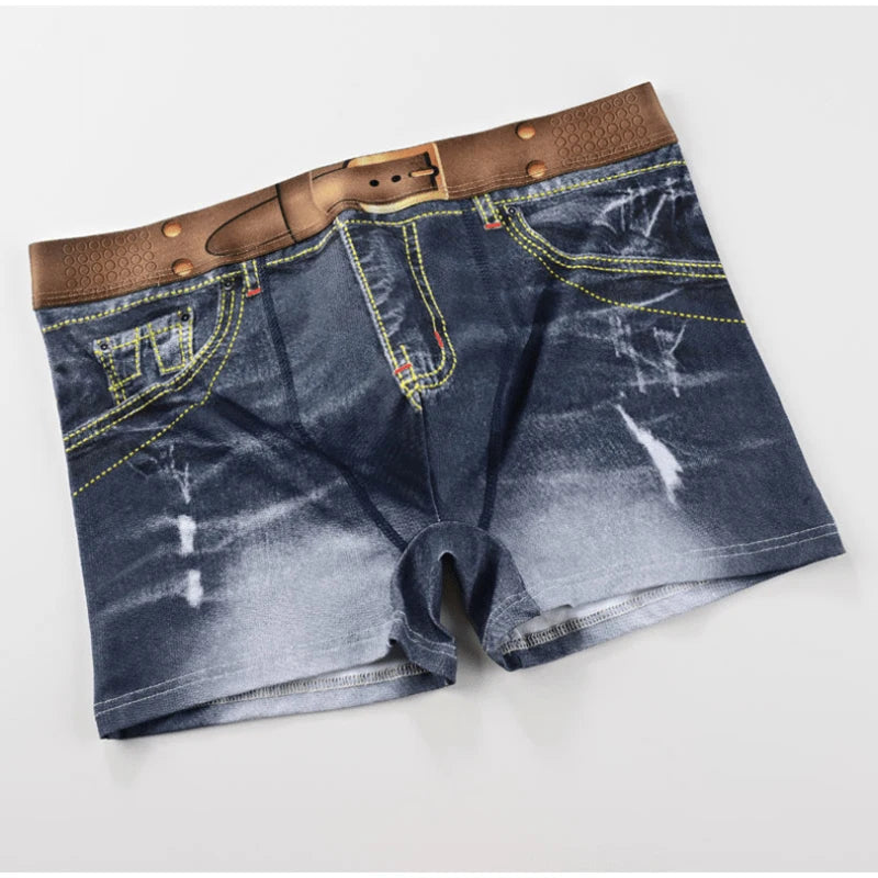 Men's Denim Boxer Shorts by NURRASA