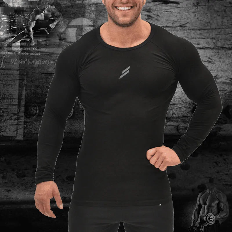 Mens Long Sleeve T Shirts Spring Summer Slim Shirts Male Tops Leisure Bodybuilding Long Sleeve Personality Tees
