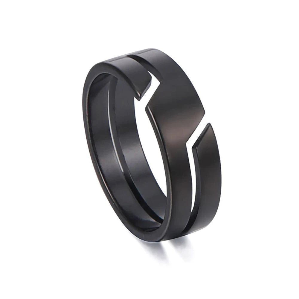skyrim Stainless Steel Ring for Men + Women Black Minimalist Casual Ring