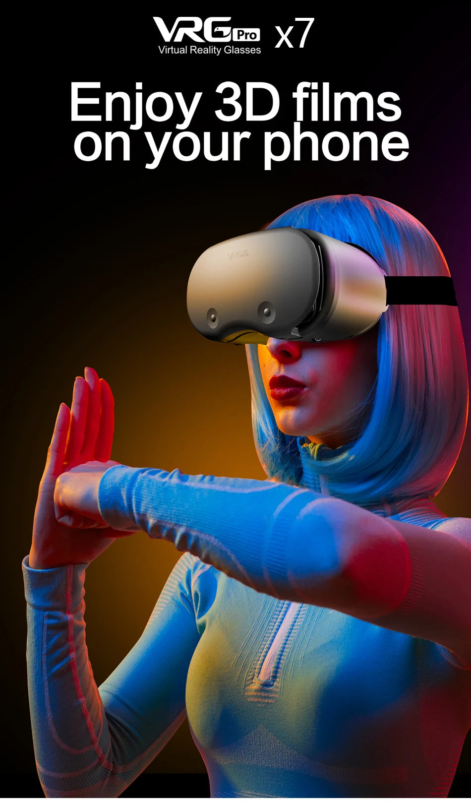 AyeBeau VR Glasses For iPhone Android Smartphone Cell Mobile Phone Helmet Headset