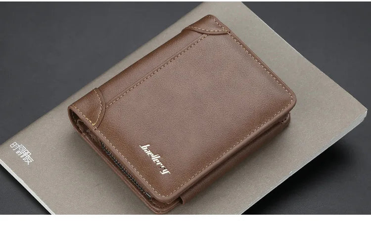 New PU Leather Men Wallets High Quality Zipper Vintage Coin Holder Men