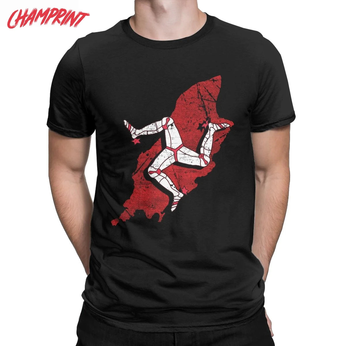 Men's Isle Of Man TT T Shirt Road Racing Motorcycle Pure Cotton Tops Funny Short Sleeve Round Collar Tees Party T-Shirt
