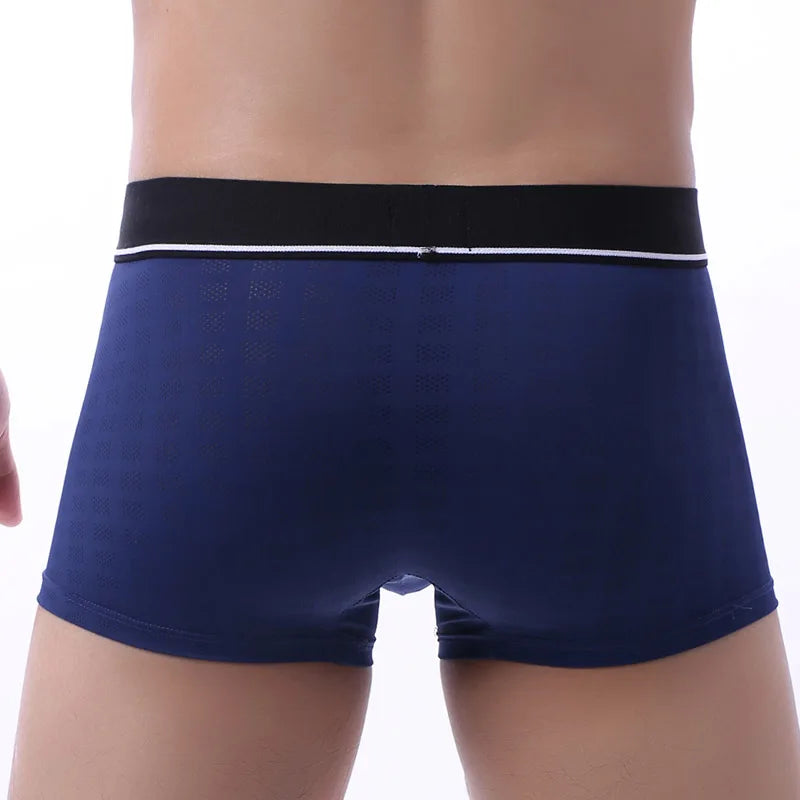 Men's Breathable Mesh Boxer Shorts with Big Penis Pocket