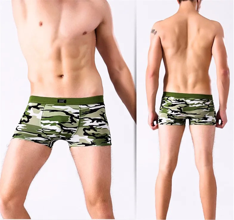Men Camouflage Boxer Shorts 4pcs Modal Cotton