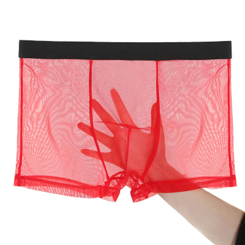 Mens Underwear Mens Ultra-thin Transparent Boxershorts Male Mesh Slips Homme Panties Boxer Shorts Comfortable Men's Underpants