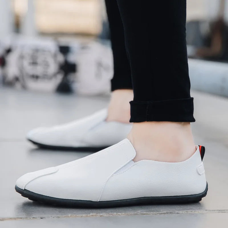 OLOMM Mens Casual Loafers Natural Leather Driving Shoes