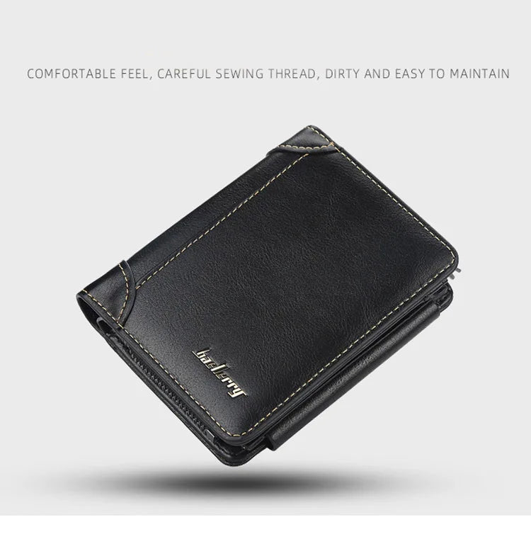 New PU Leather Men Wallets High Quality Zipper Vintage Coin Holder Men