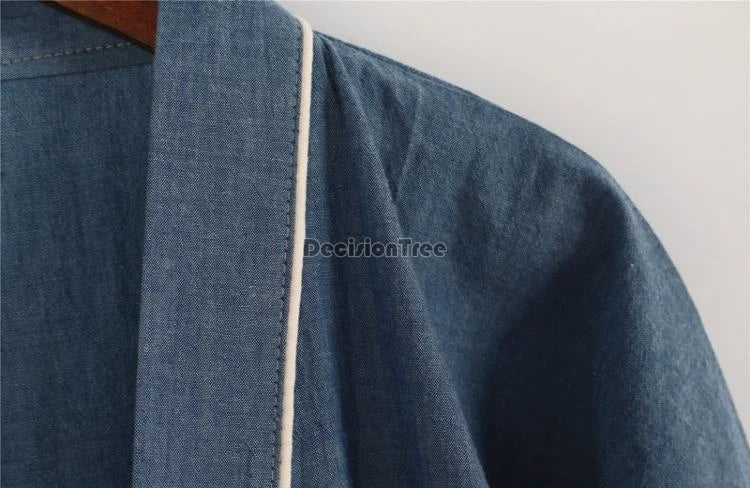 DecisionTree Japanese Style Cotton Linen Men Pajamas