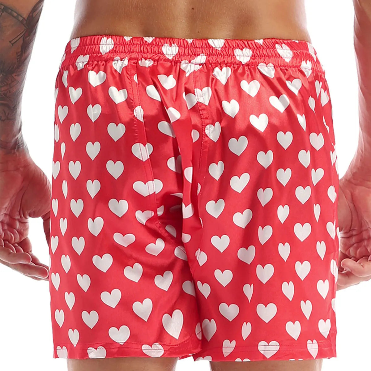 Men's Loose Heart Print Boxer Shorts