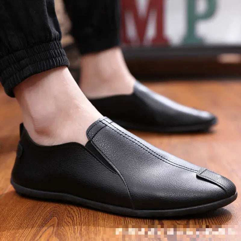 OLOMM Mens Casual Loafers Natural Leather Driving Shoes