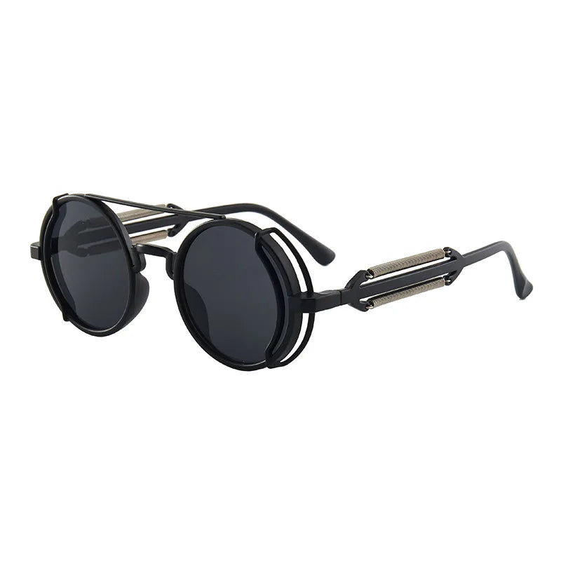 Classic Gothic Steampunk Sunglasses Luxury Brand Designer High Quality Men and Women Retro Round Pc Frame Sunglasses