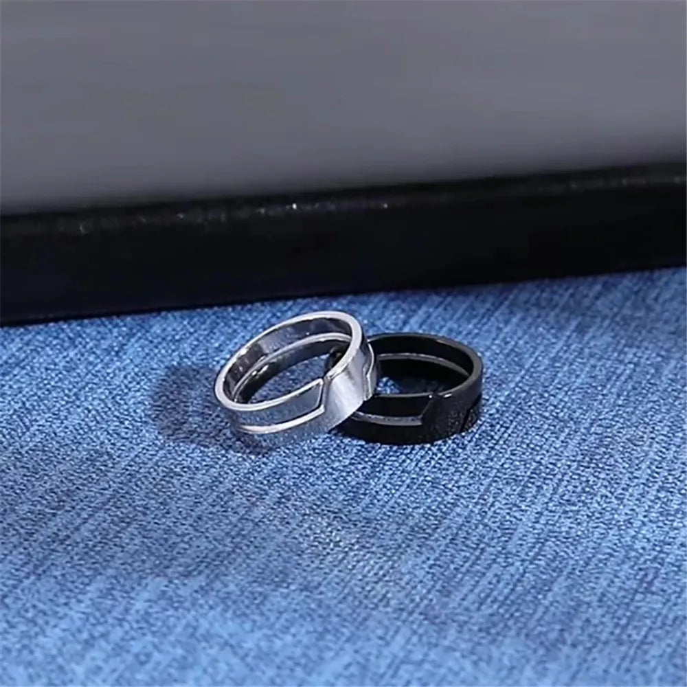skyrim Stainless Steel Ring for Men + Women Black Minimalist Casual Ring