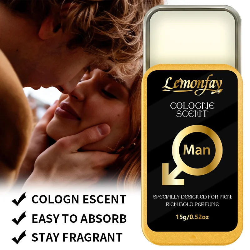 Lemonfay Men's Cologne Balm Portable Alcohol Free