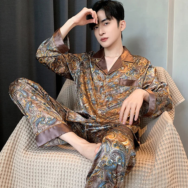 Thin Ice Silk Pajamas for Men