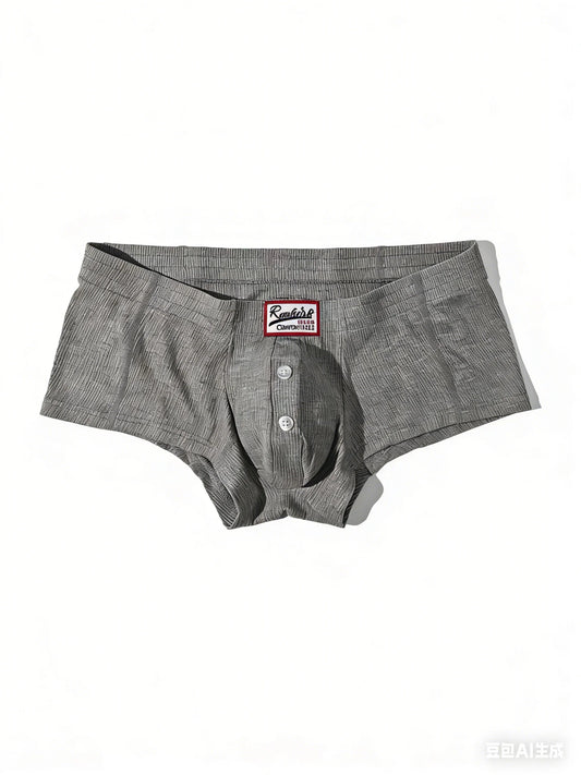 Men's Low-Waist Boxer Shorts with U Convex Pouch