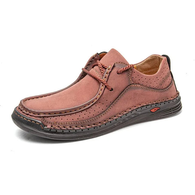 Men's Handmade Leather Casual Sneakers with Comfort Design
