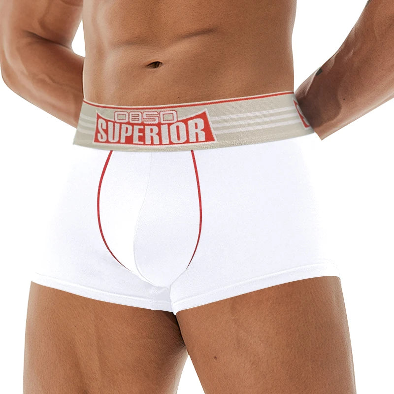 ORLVS Men's Cotton Boxer Shorts with Pouch