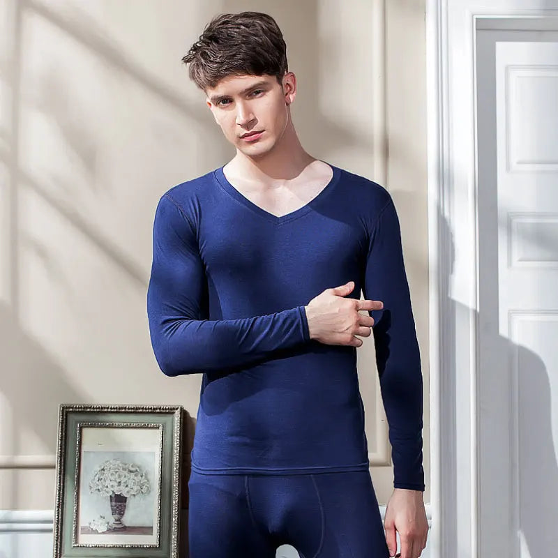 SEOBEAN Brand Long underwear set for men, V-neck autumn clothes 2026 +