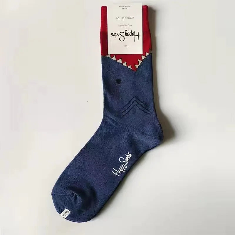 Men's Graphic Print Fun Happy Socks Casual Crew Dress Socks 41-46