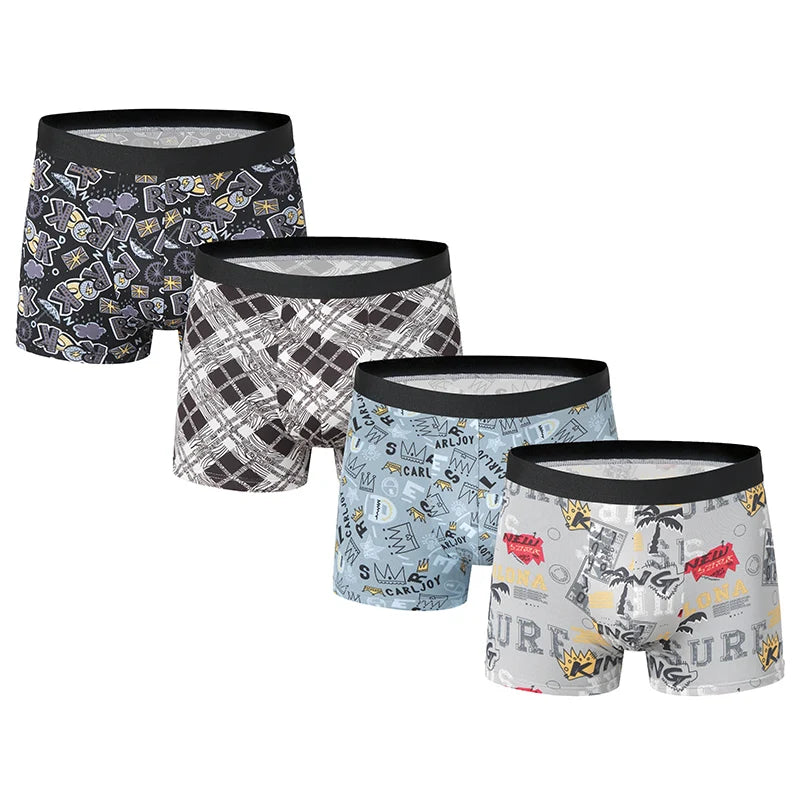 Men's Fashion Printed Boxers Breathable Underwear 6XL