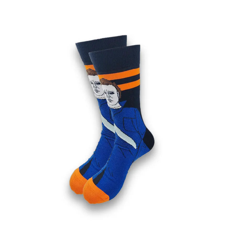 Fashion Cartoon Men's Socks for Spring and Autumn