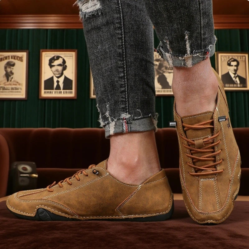 Khaki Loafers for Men Soft Soled Casual Walking Shoes