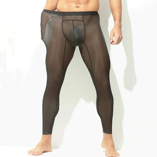 Ultra-thin Thermal Underwear Bottoms Sexy Transparent Long Underclothes