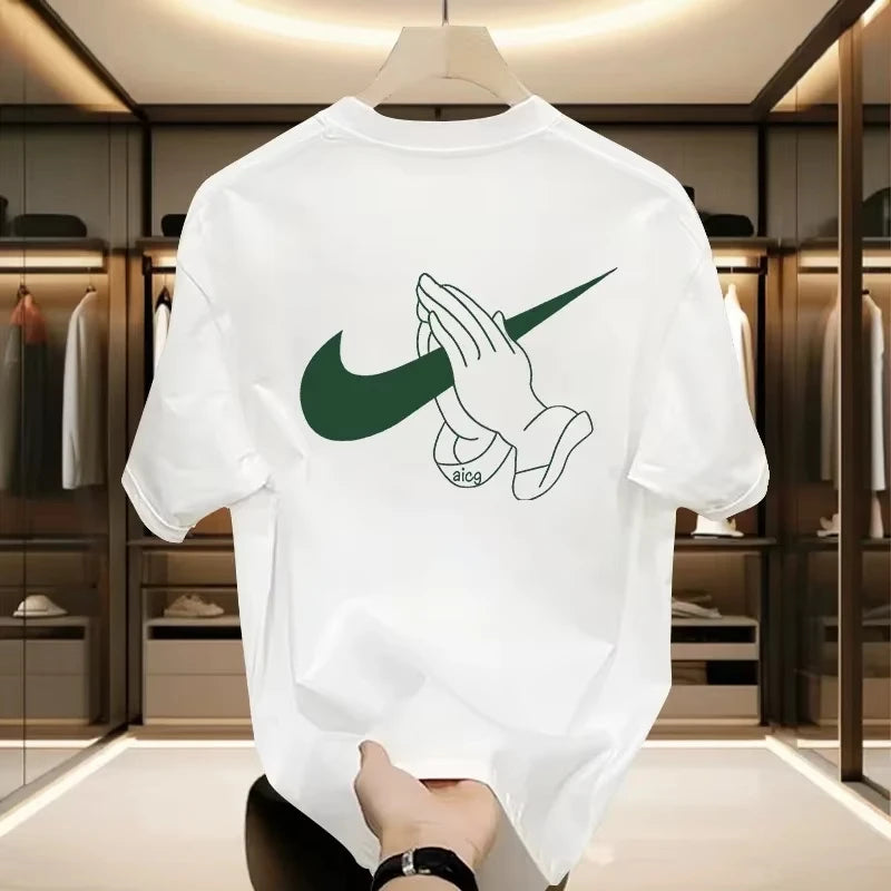 Men's Casual Short-sleeved T-shirt - Summer Loose-fit Letter-printed Top - Fashionable and Versatile