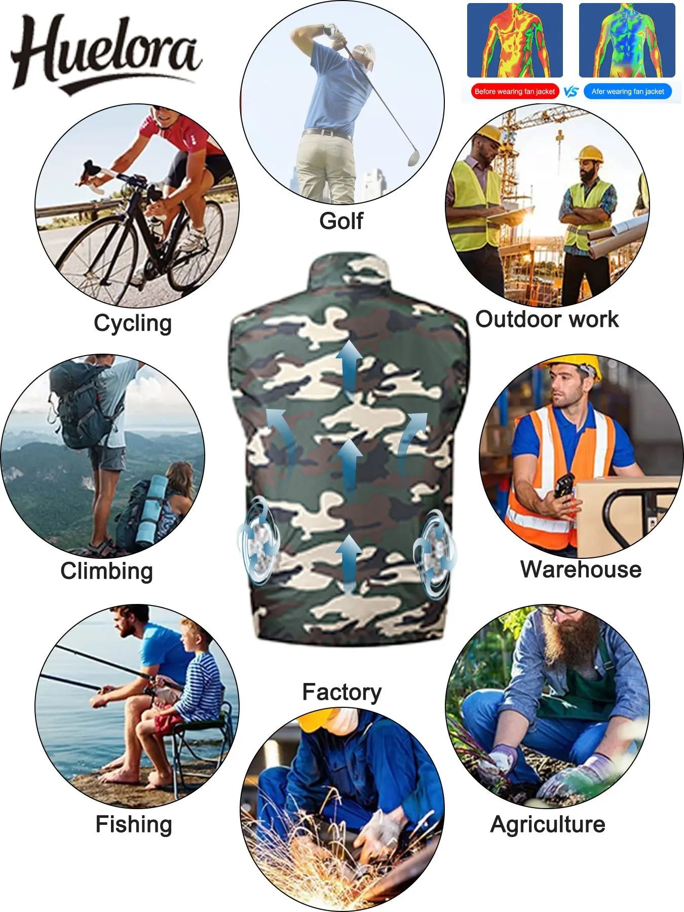 Men's Cooling Vest USB Air Conditioner Fan Jacket