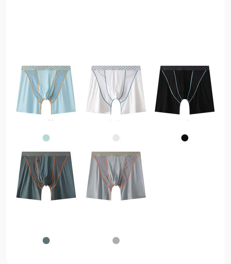 Men's Breathable Mesh Boxer Shorts U Convex Pouch M-XXL