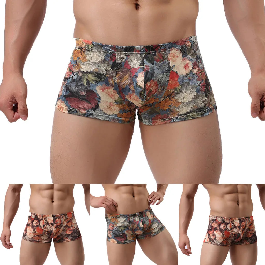 Nylon Printed Boxer Shorts for Men S-XXL
