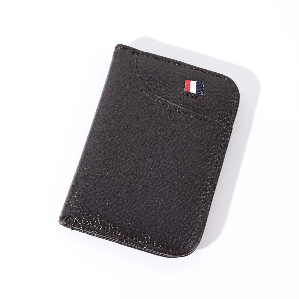 Portable Super Slim Soft Wallet Leather Mini Credit Card Wallet No Zipper