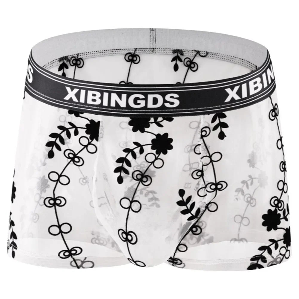 See Through Mesh Boxer Briefs for Men
