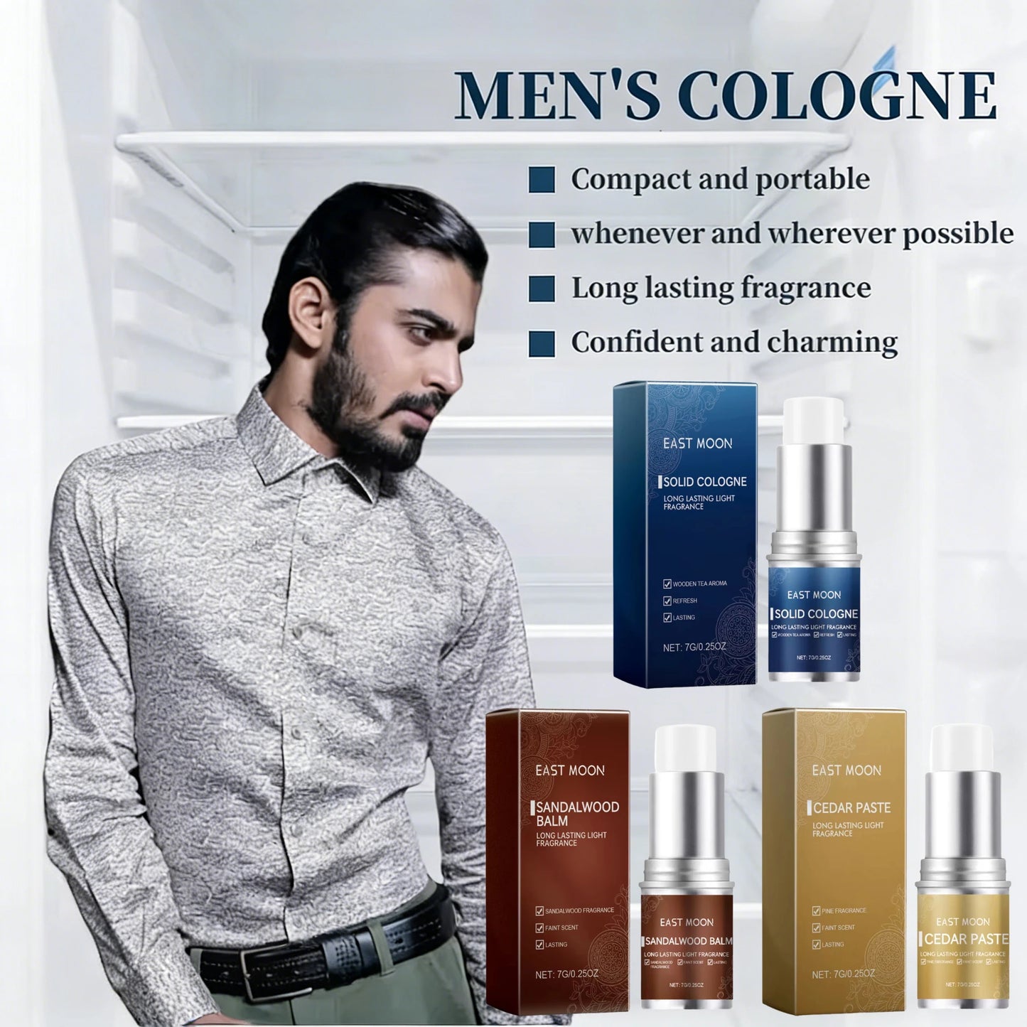 Roxelis Men's Solid Cologne Woody Scent Balm