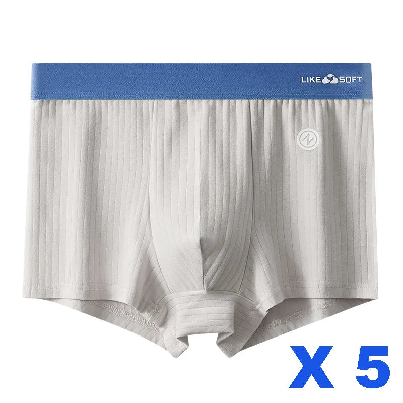 Men's Striped Boxer Shorts Underwear 5 Pcs Set