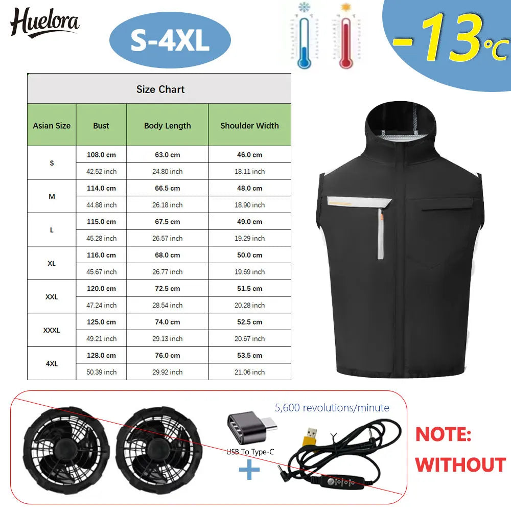 Huelora Summer Cooling Hooded Vest for Men and Women