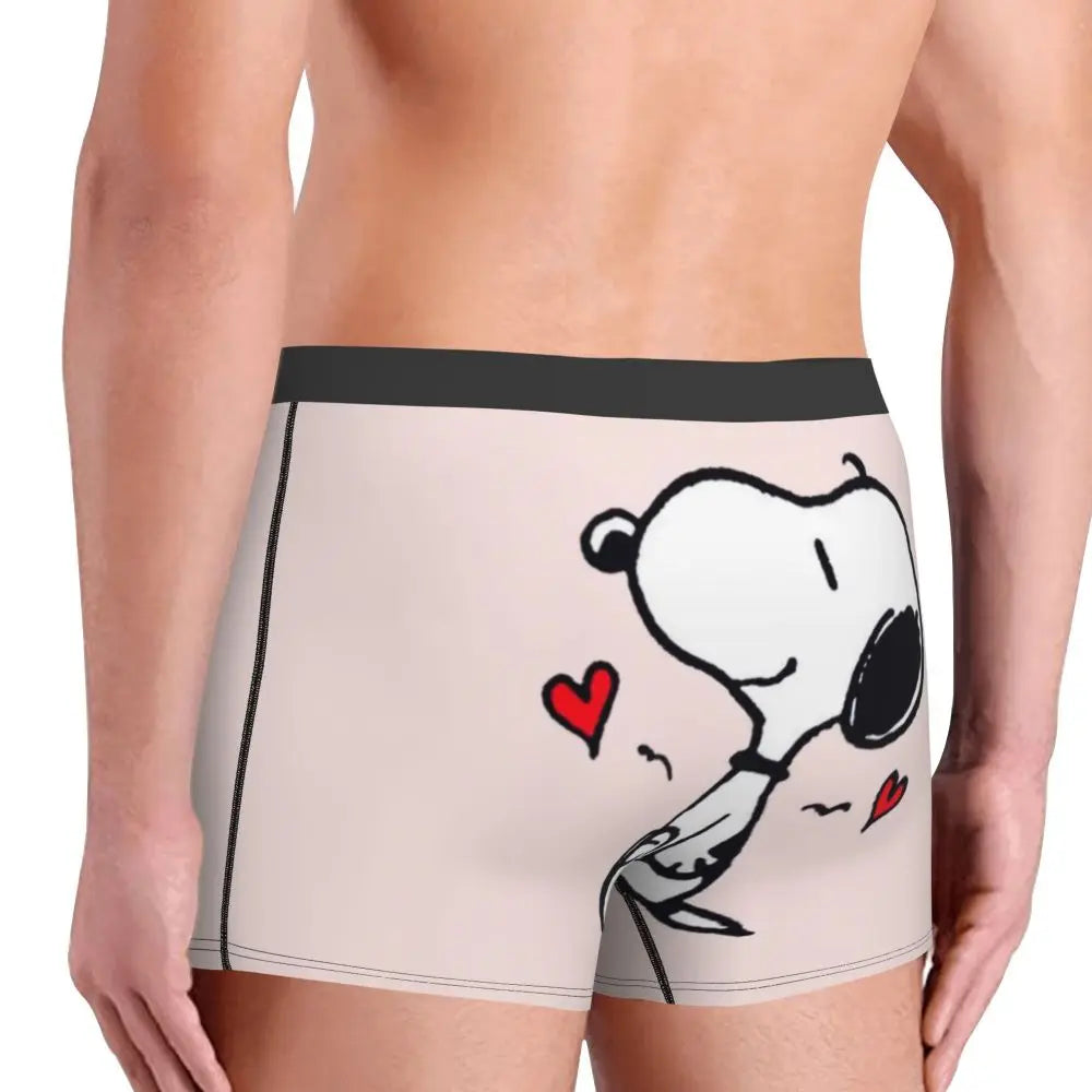 Snoopy Boxer Briefs for Men - Giggle Print Polyester Blend