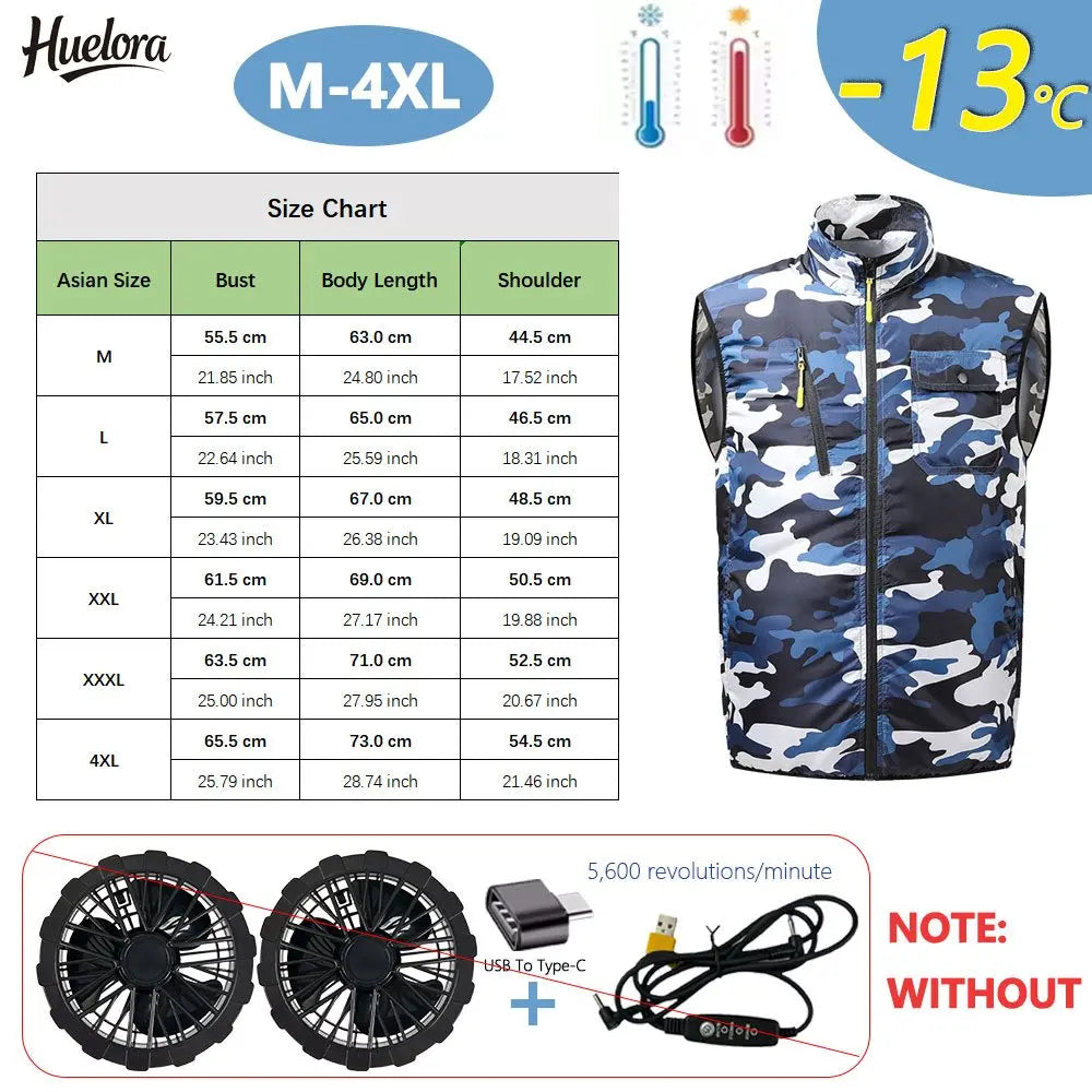 Men's Cooling Vest USB Air Conditioner Fan Jacket