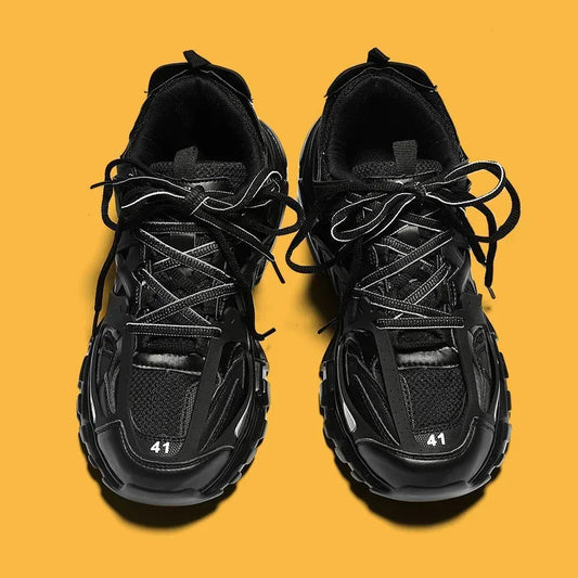 HUISONG Lace-Up Casual Sneakers for Men