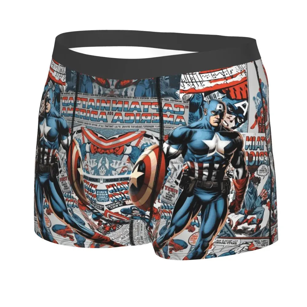 Captain America Comics Design Boxer Shorts for Men by MINISO